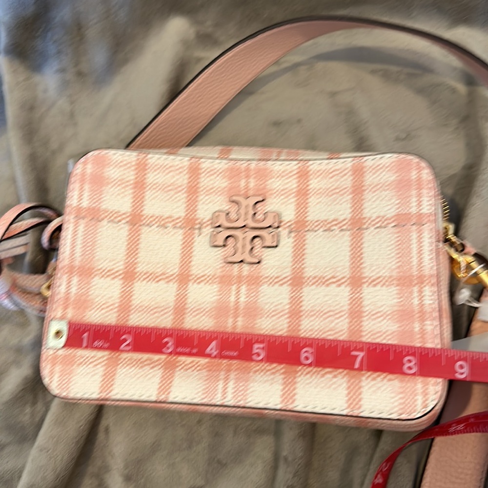 NWT Tory Burch blush plaid crossbody - Picture 10 of 11